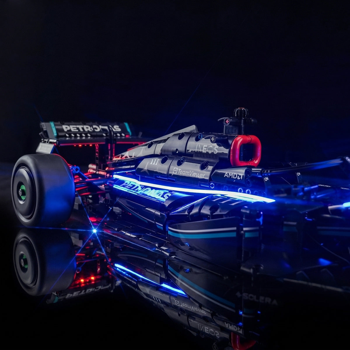 fully illuminated on display: Bright My Bricks light kit for LEGO® Technic Mercedes-AMG F1 W14 E Performance #42171