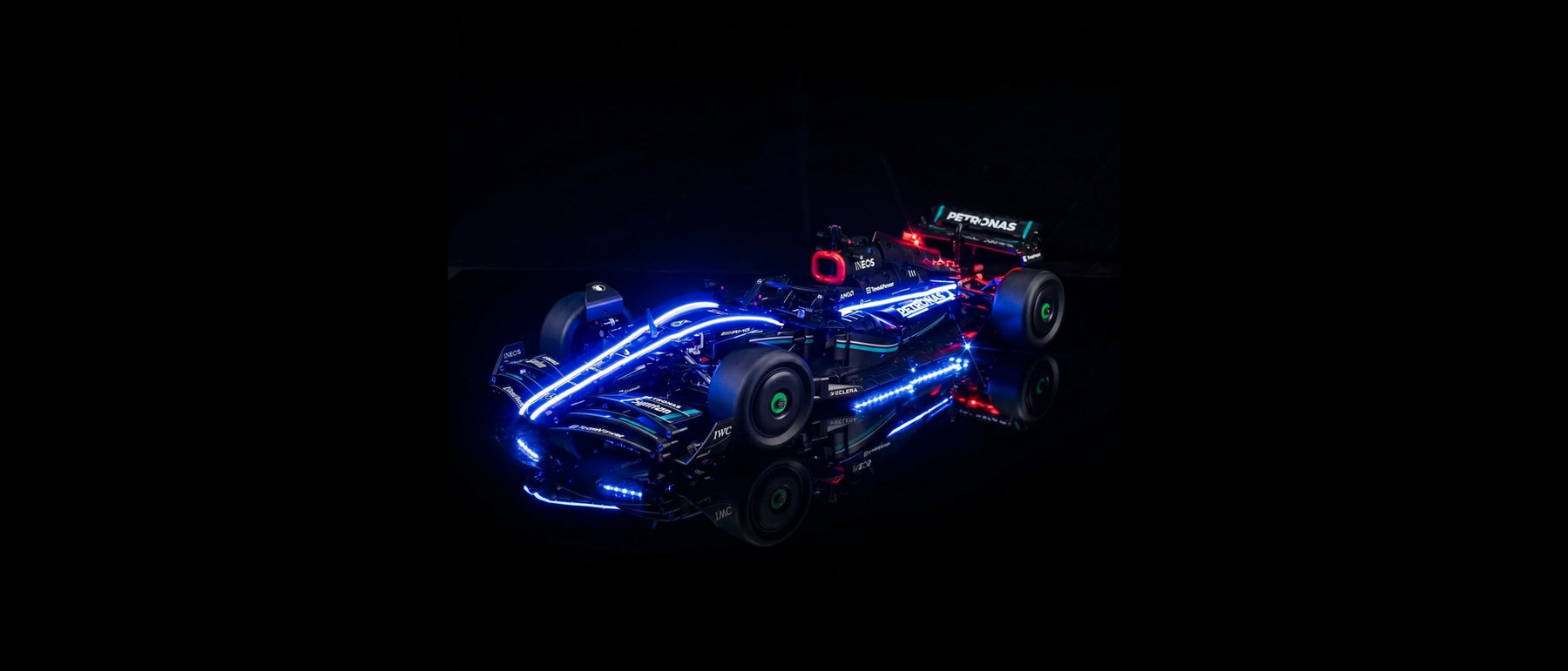 Light Kit for LEGO® Technic Mercedes-AMG F1 W14 E Performance #42171 — lit with the LED light kit