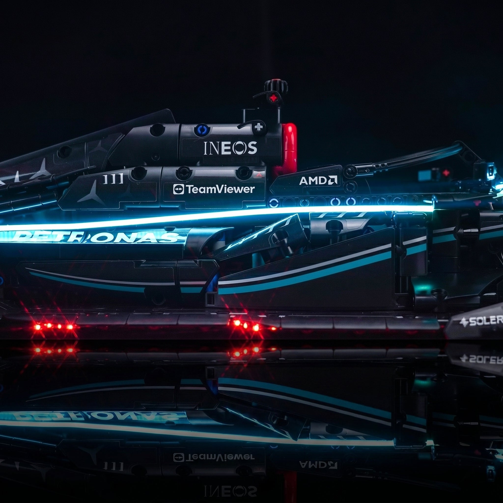 LED lighting kit for LEGO® Technic Mercedes-AMG F1 W14 E Performance #42171, lighting effect on the build