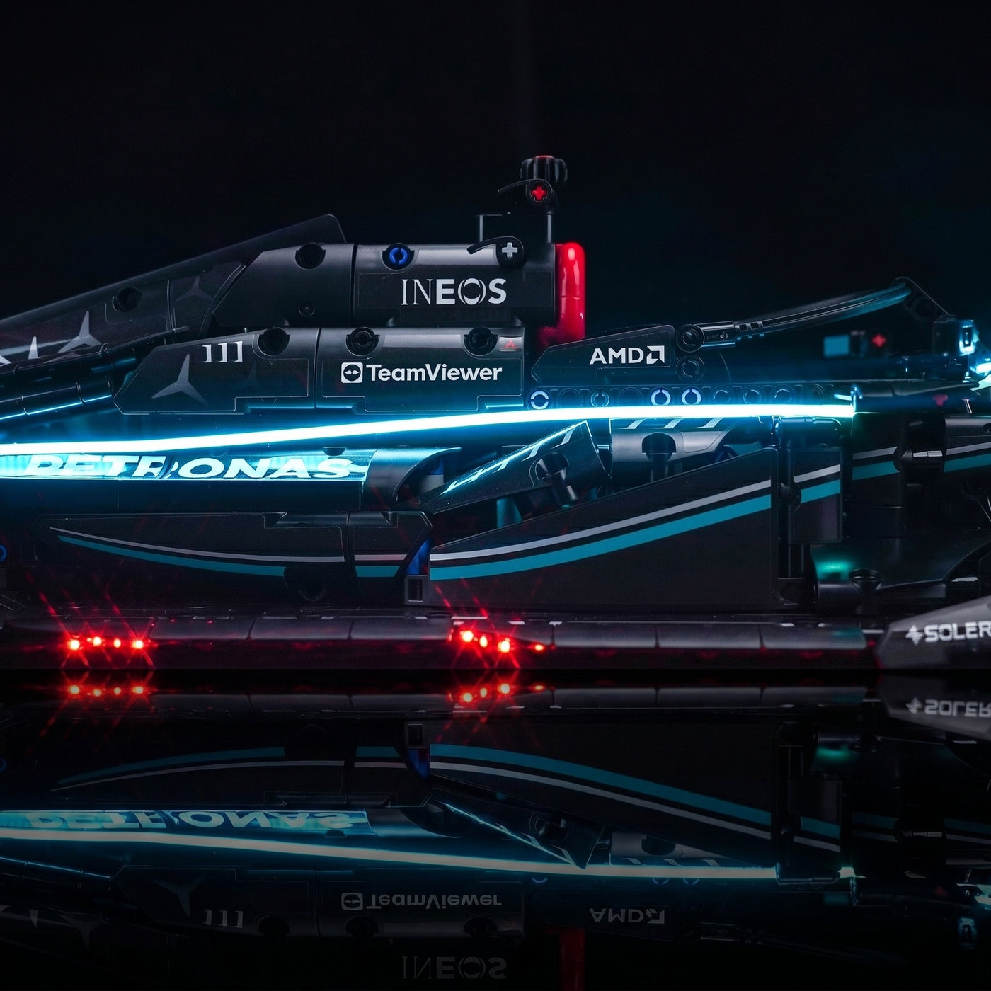 LED lighting kit for LEGO® Technic Mercedes-AMG F1 W14 E Performance #42171, lighting effect on the build