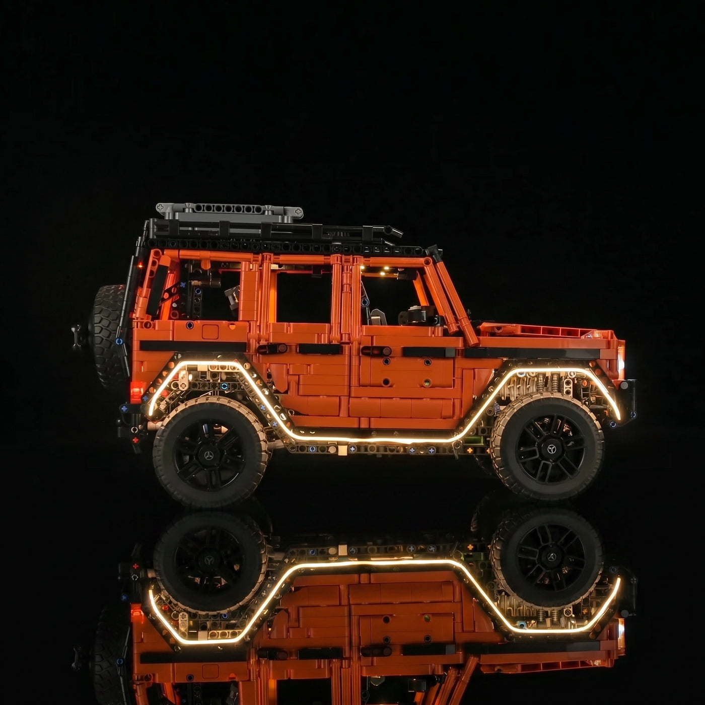 light kit for LEGO® Technic Mercedes-Benz G 500 PROFESSIONAL Line #42177, installed and glowing