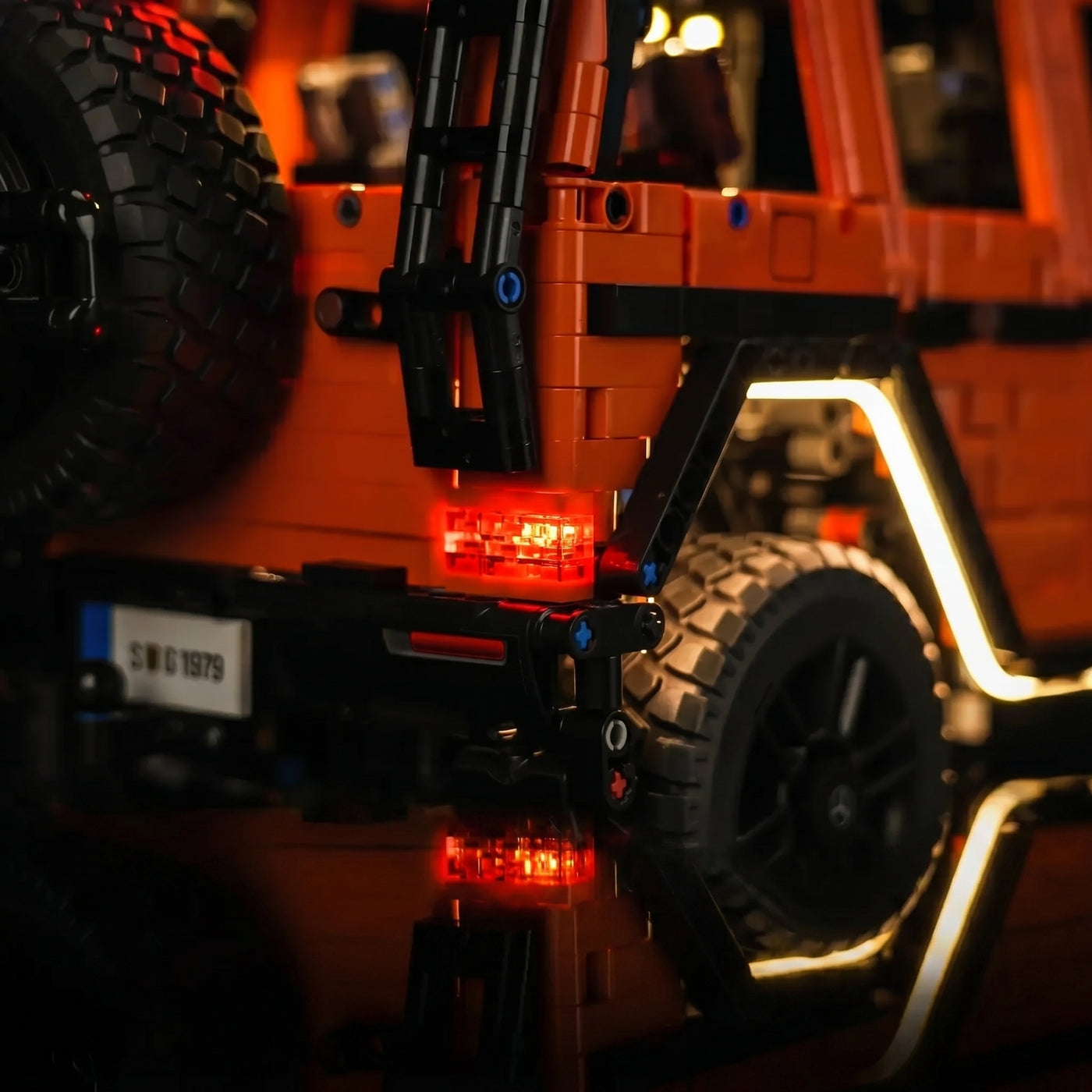 light kit for LEGO® Technic Mercedes-Benz G 500 PROFESSIONAL Line #42177, front view fully lit