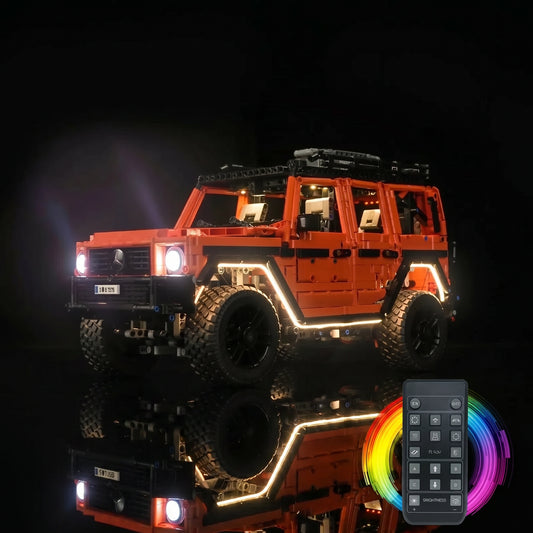 night-mode display glow: Bright My Bricks RGB LED light kit for LEGO® Technic Mercedes-Benz G 500 PROFESSIONAL Line #42177