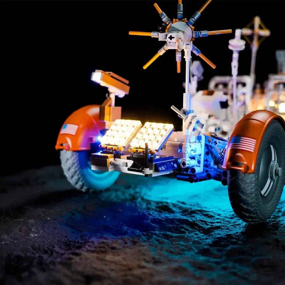 LEGO® Technic NASA Apollo Lunar Roving Vehicle - LRV #42182 — illuminated at night (display light kit)