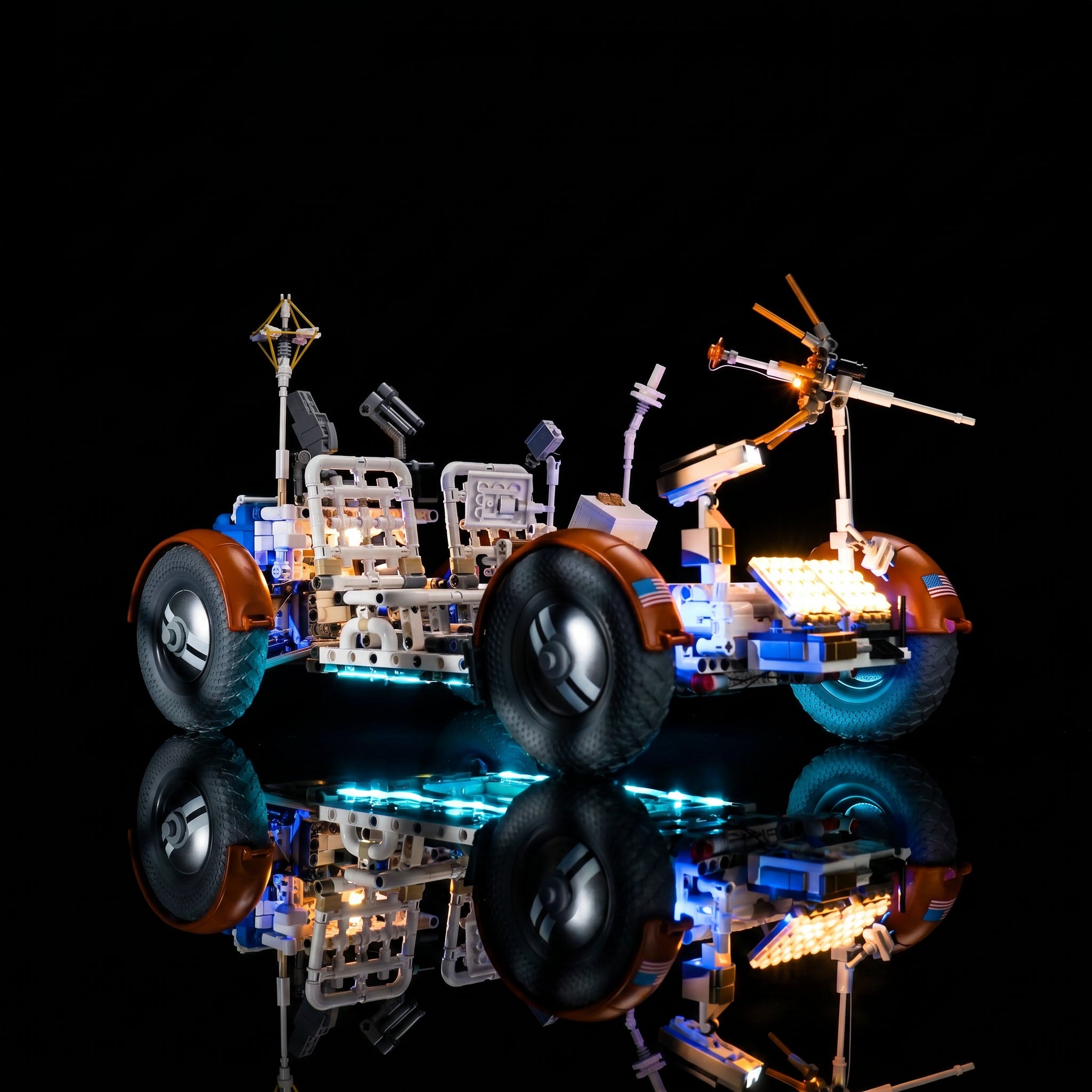 LEGO® Technic NASA Apollo Lunar Roving Vehicle - LRV #42182 — brightened interior detail (light kit)