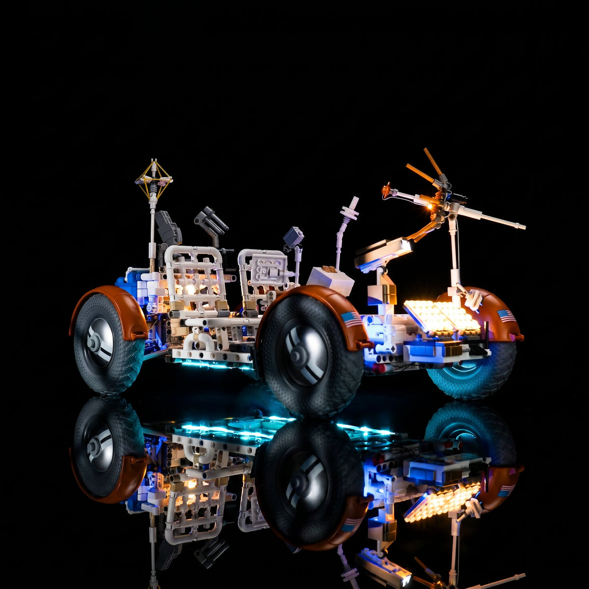 LEGO® Technic NASA Apollo Lunar Roving Vehicle - LRV #42182 — brightened interior detail (light kit)