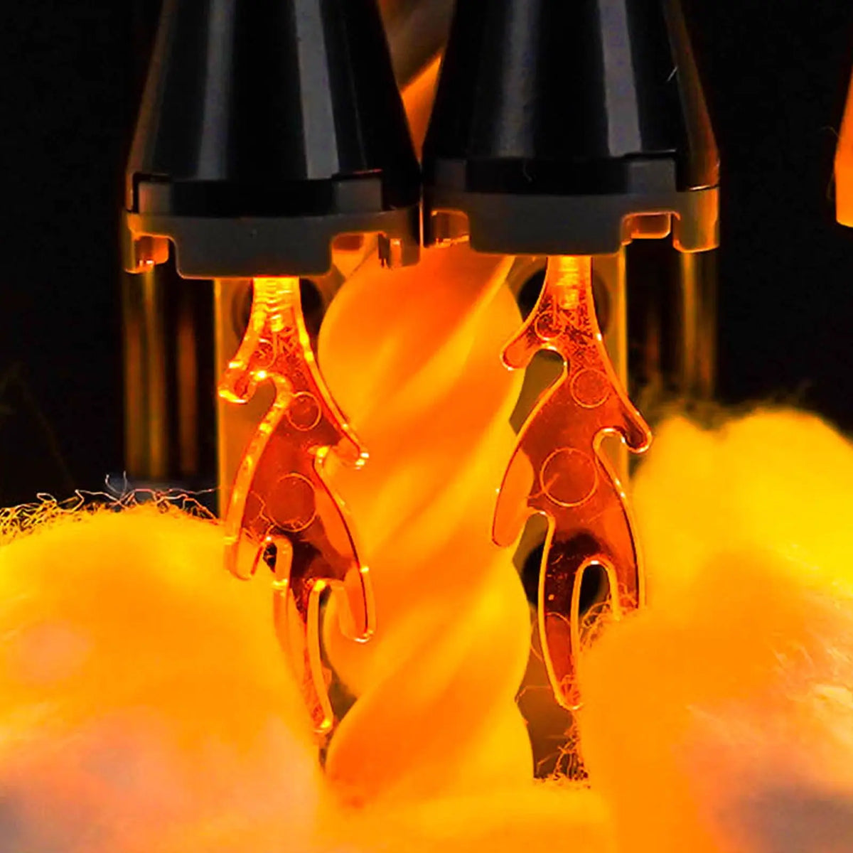 LEGO® Technic NASA Artemis Space Launch System Rocket #42221 — close-up of the LED lighting detail (RGB LED light kit)