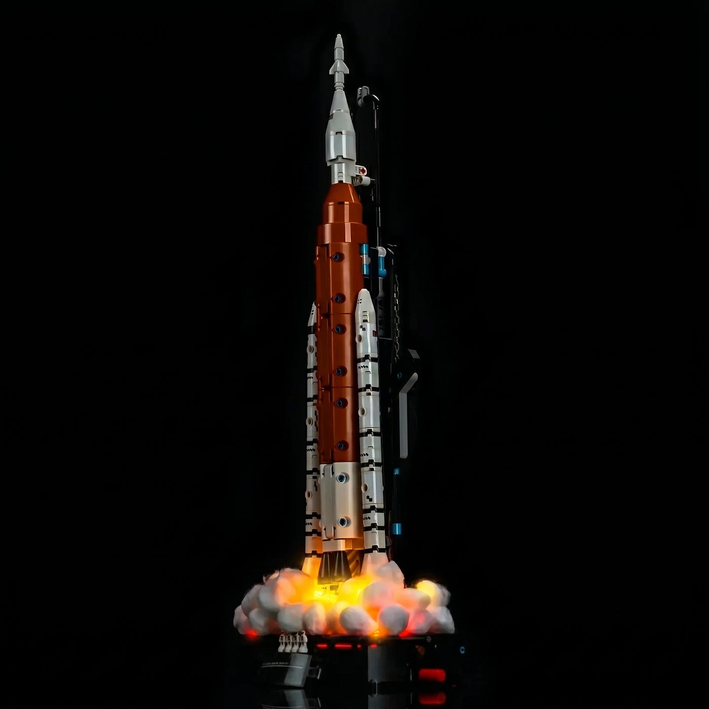 custom LED lighting for LEGO® Technic NASA Artemis Space Launch System Rocket #42221, warm LED glow detail
