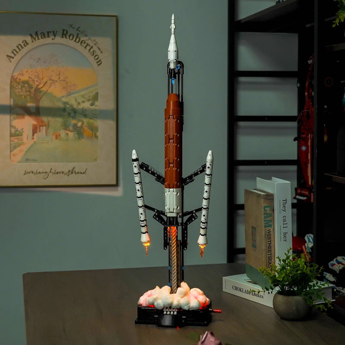 RGB LED light kit for LEGO® Technic NASA Artemis Space Launch System Rocket #42221, LED kit powered on