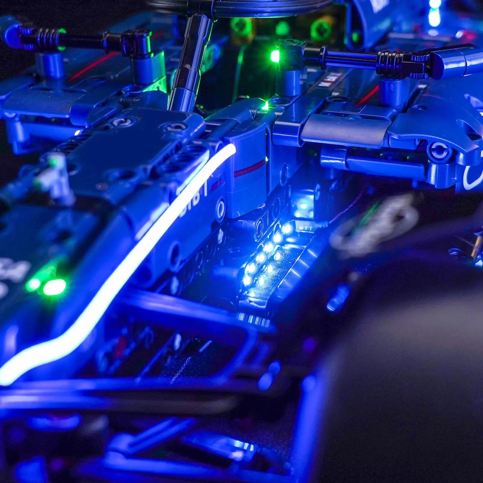 LEGO Technic Oracle Red Bull Racing RB20 F1 Car #42206 lit up - front angle