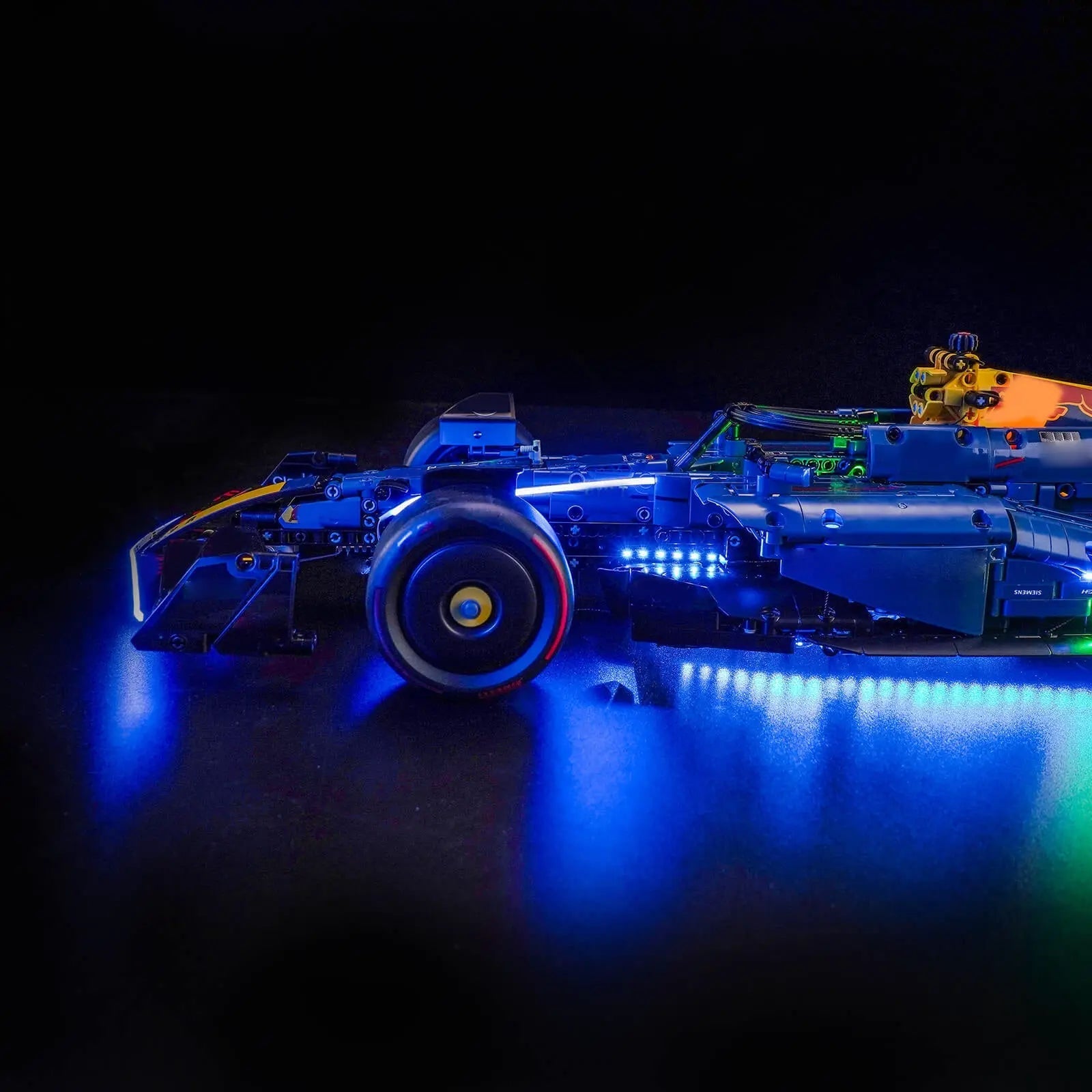 LEGO Technic Oracle Red Bull Racing RB20 F1 Car #42206 lit up - front angle