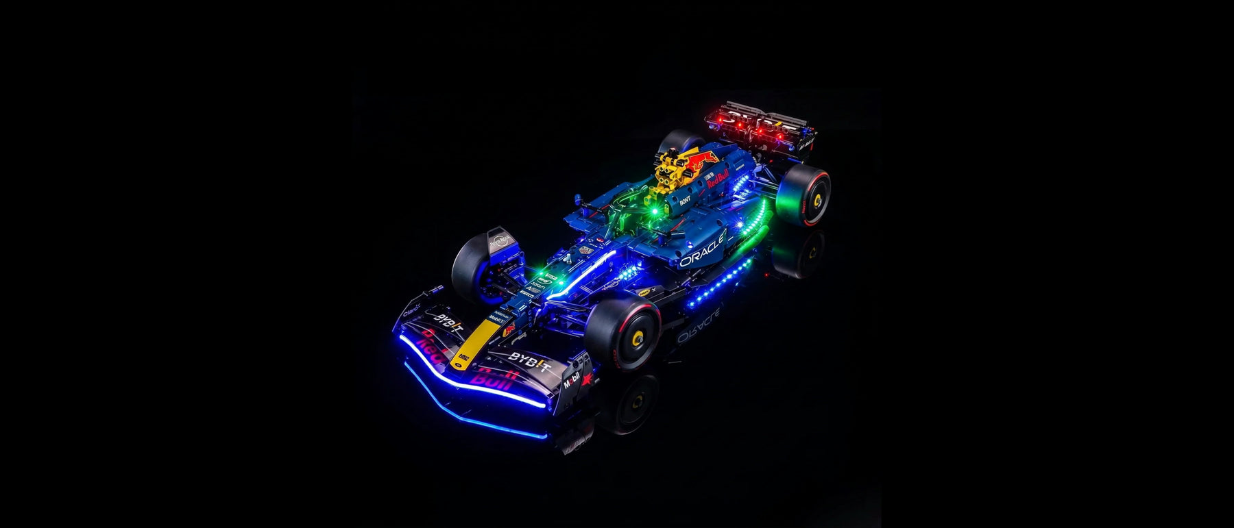 Light Kit for LEGO® Technic™ Oracle Red Bull Racing RB20 F1 Car #42206 — lit with the LED light kit