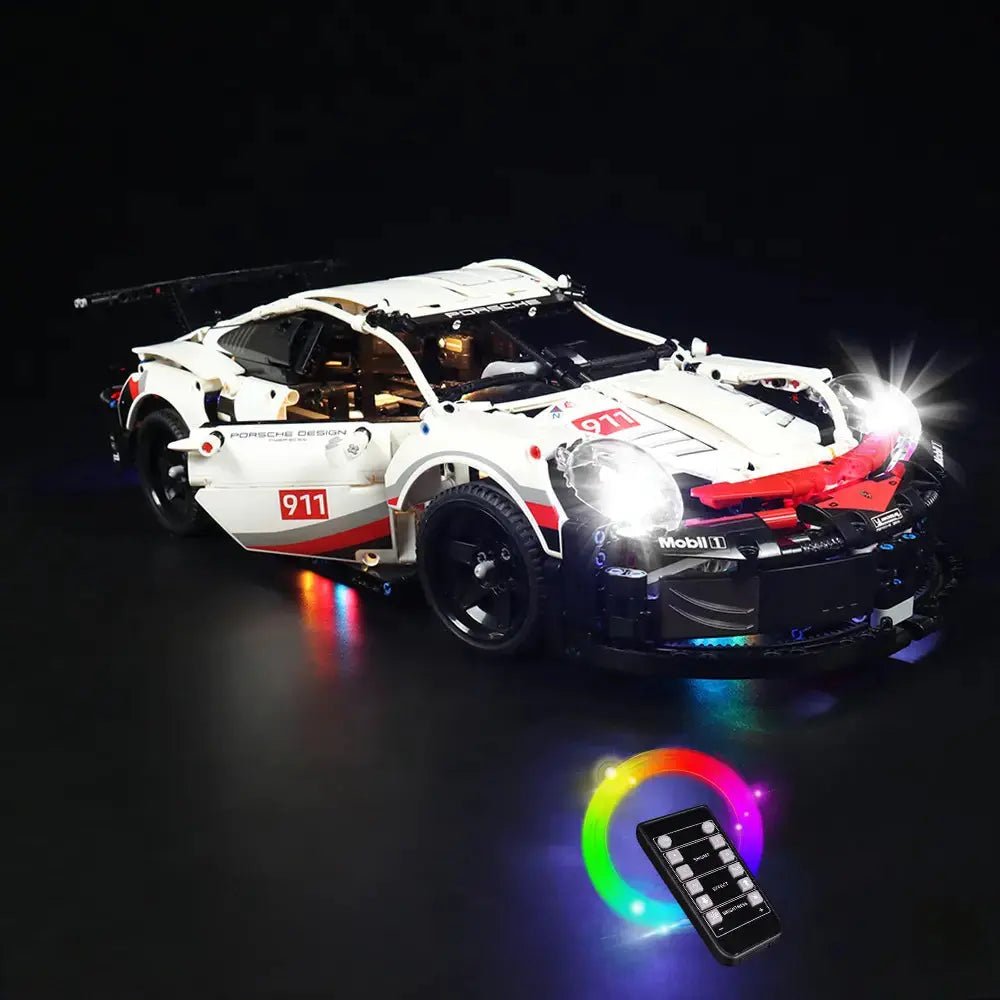 LEGO Technic Porsche 911 RSR #42096 LED lighting detail