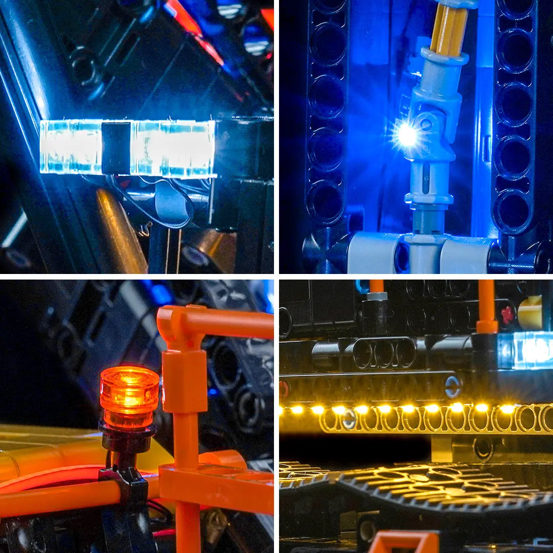LED light kit for LEGO® Technic Volvo EC500 Hybrid Excavator #42215, lighting effect on the build