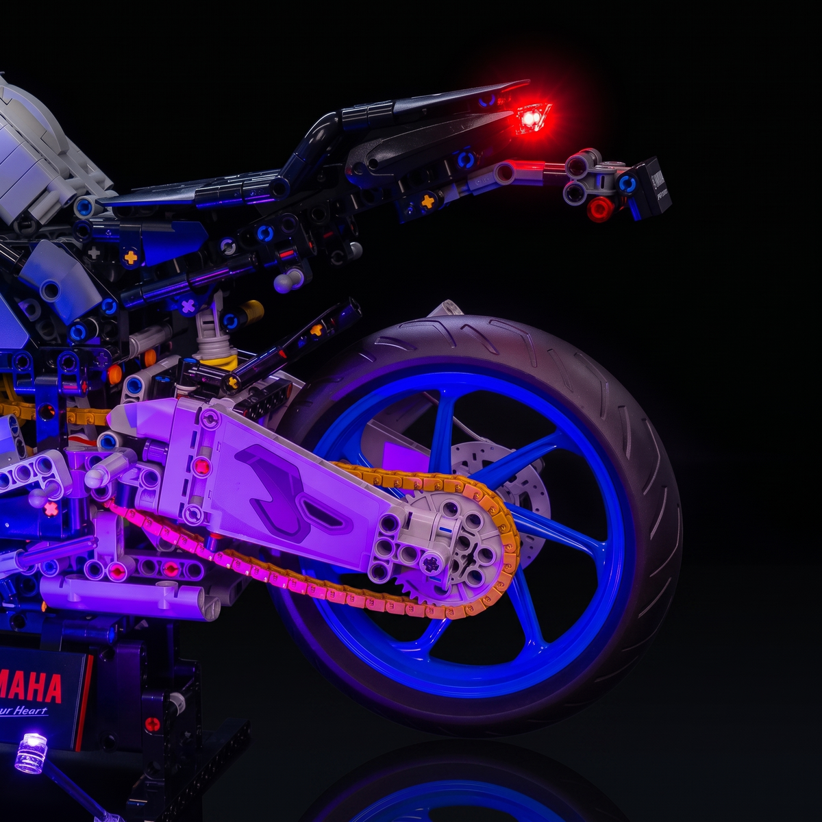 LED lights for LEGO® Technic Yamaha MT-10 SP #42159, showcase lighting view