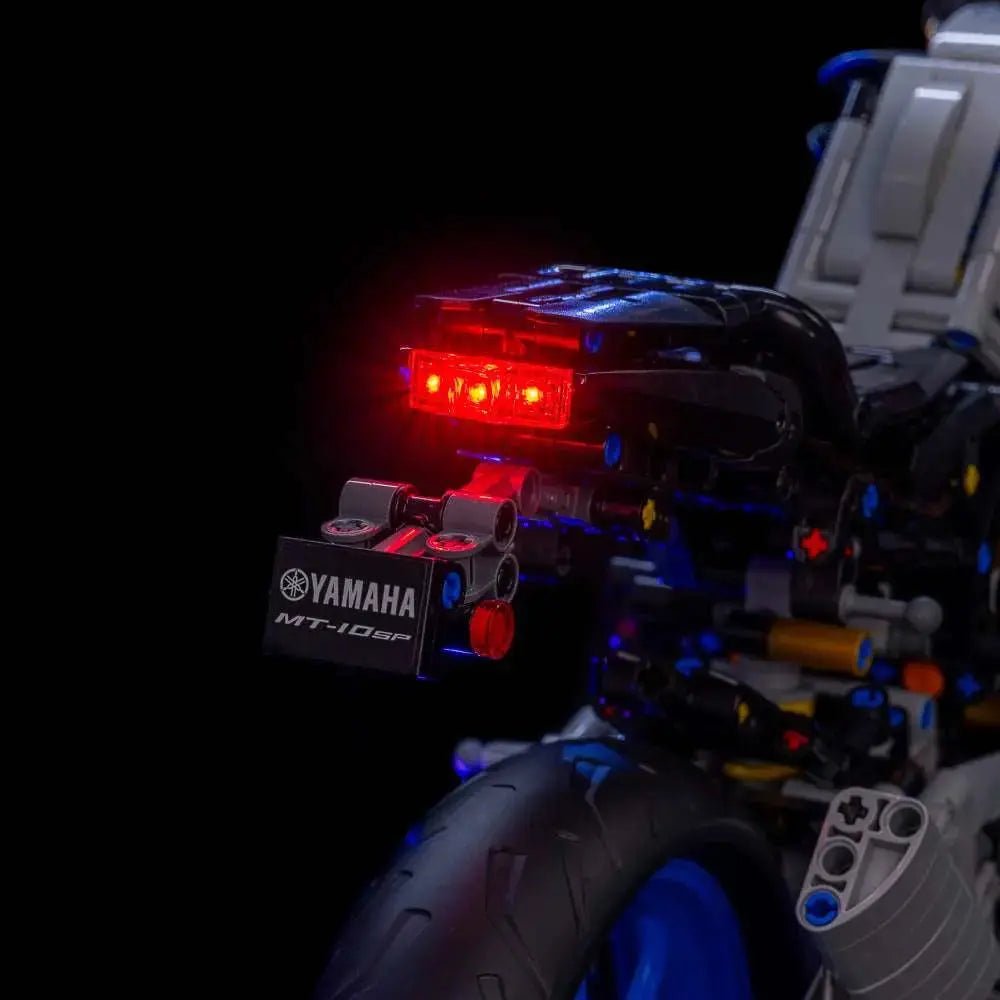 Bright My Bricks LED lights for LEGO® Technic Yamaha MT-10 SP #42159 — showcase lighting view