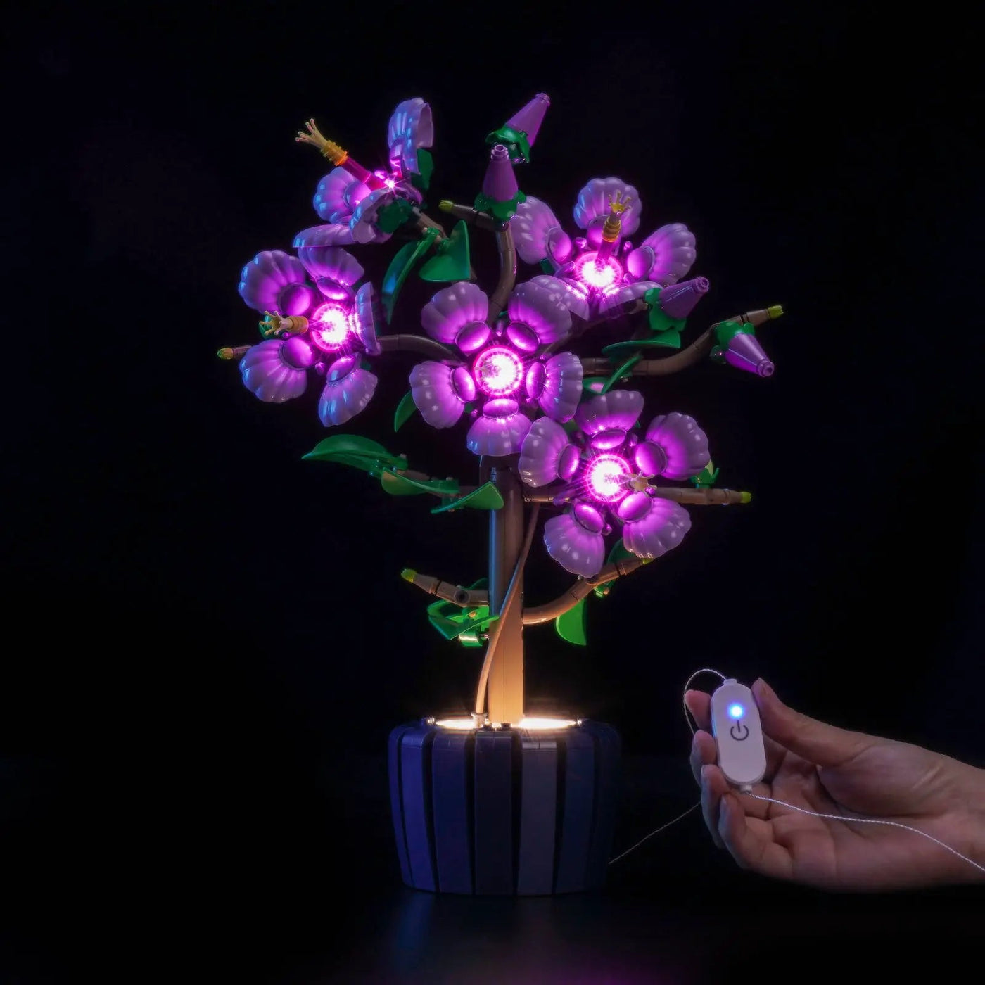 display lighting in a dark room: Bright My Bricks LED light kit for LEGO® The Botanical Collection Hibiscus #10372