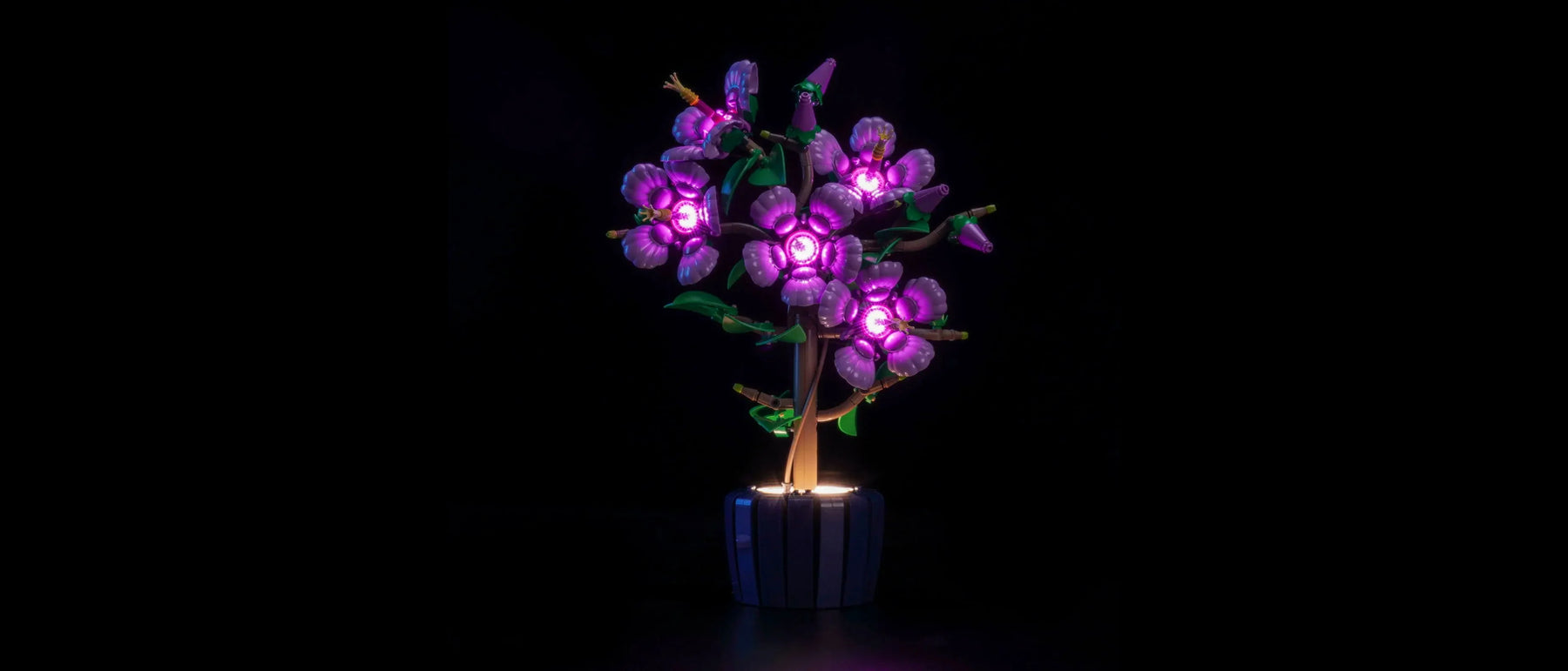 Light Kit for LEGO® The Botanical Collection Hibiscus #10372 — lit with the LED light kit