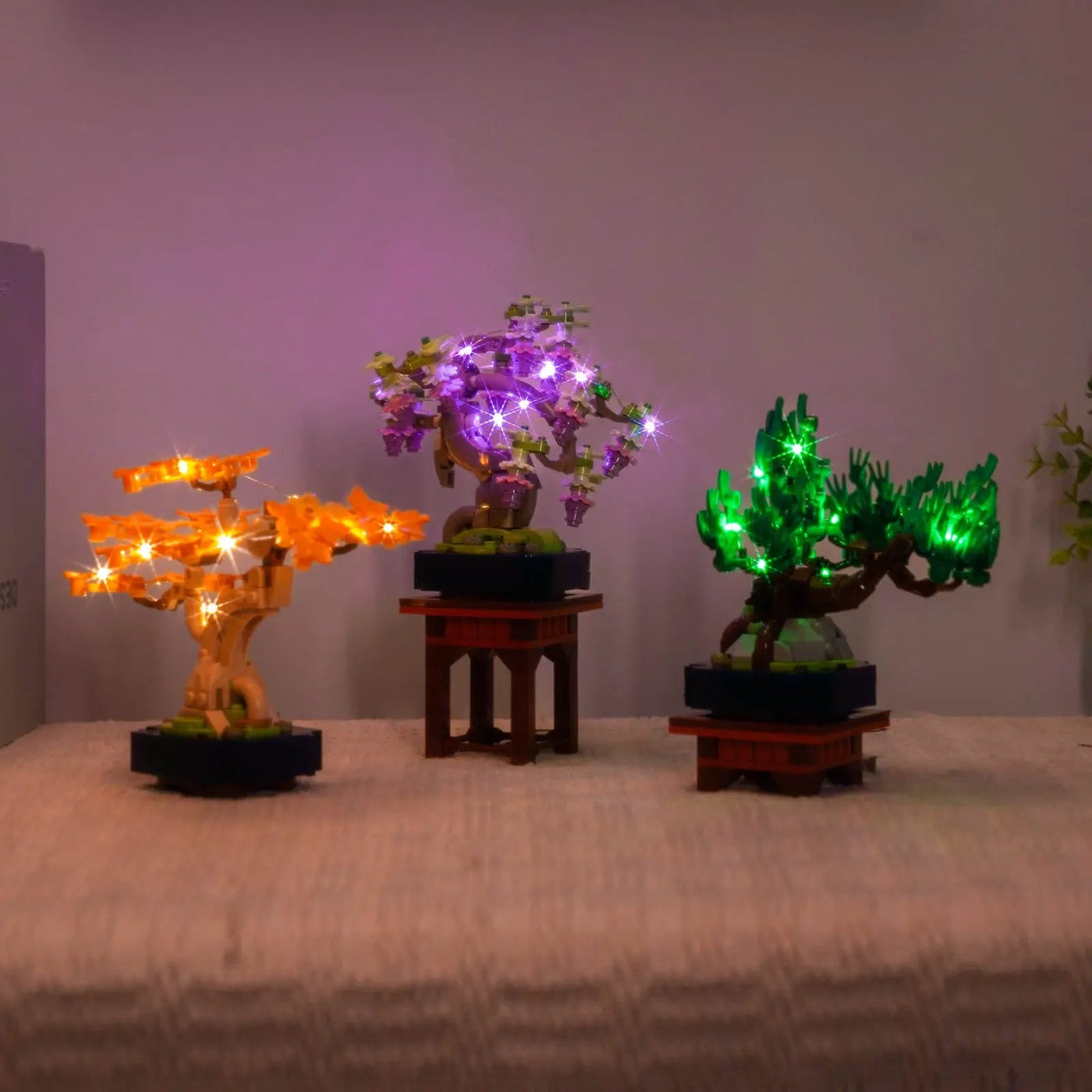 Bright My Bricks LED lighting kit for LEGO® The Botanical Collection Mini Bonsai Trees #10373 — showcase lighting view