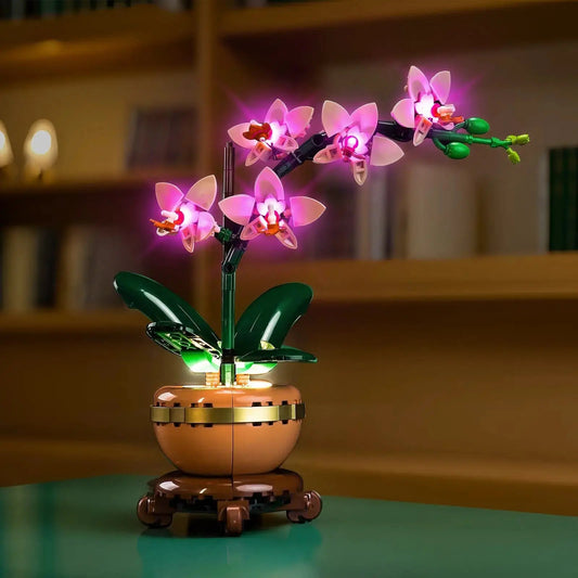 night-mode display glow: Bright My Bricks display light kit for LEGO® The Botanical Collection Mini Orchid #10343