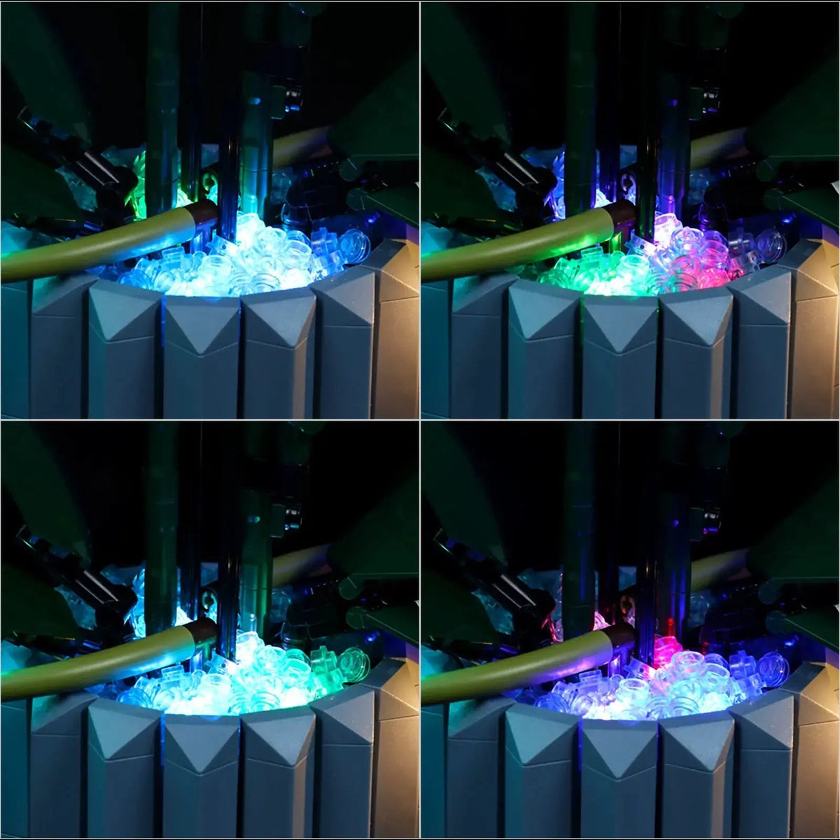 LEGO® The Botanical Collection Orchid #10311 showcase lighting view, with the LED light kit