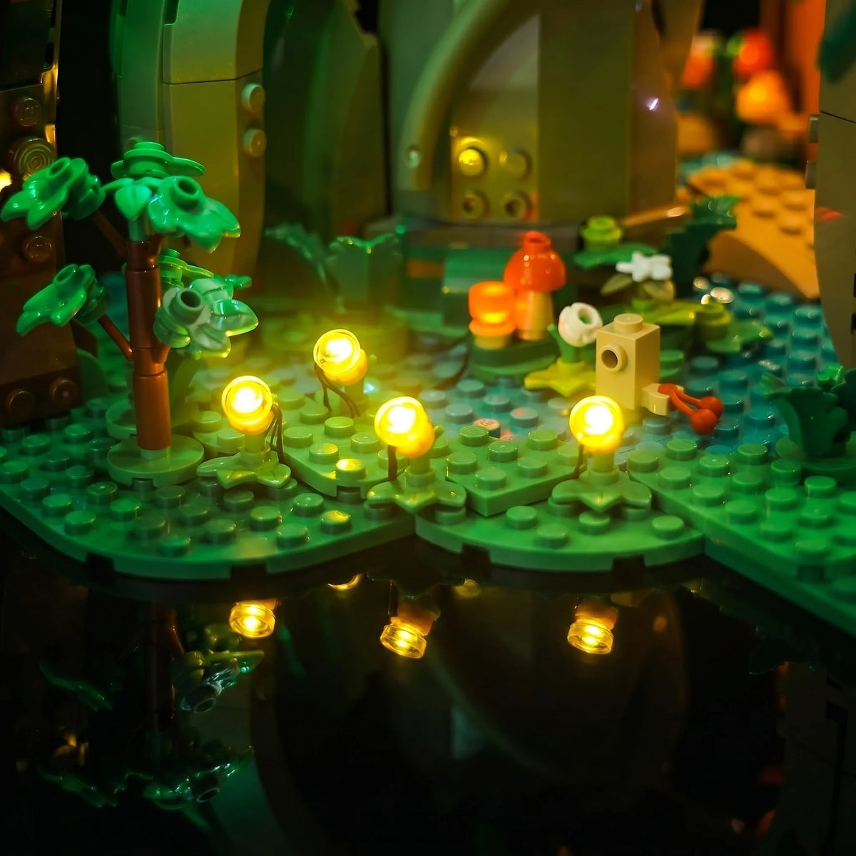 LEGO® The Legend of Zelda Great Deku Tree 2-in-1 #77092 — display lighting in a dark room (display light kit)