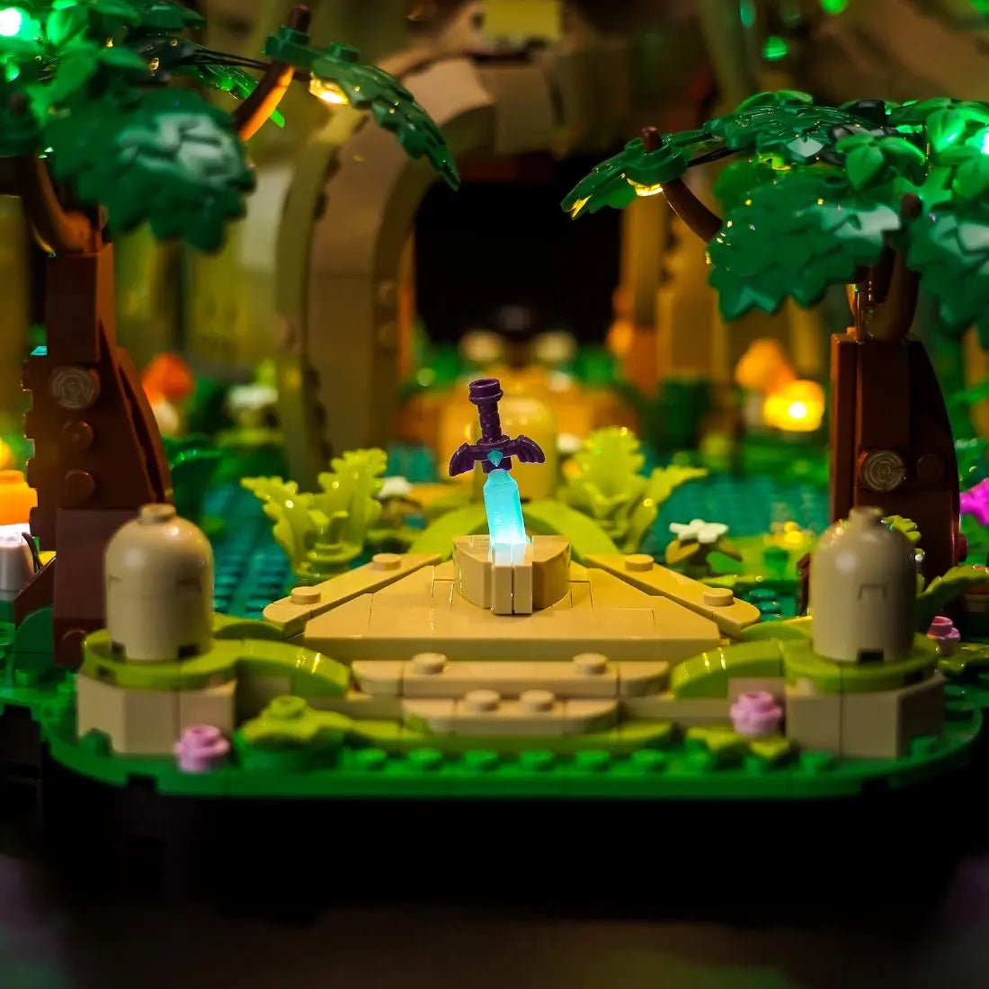 light kit for LEGO® The Legend of Zelda Great Deku Tree 2-in-1 #77092, warm LED glow detail