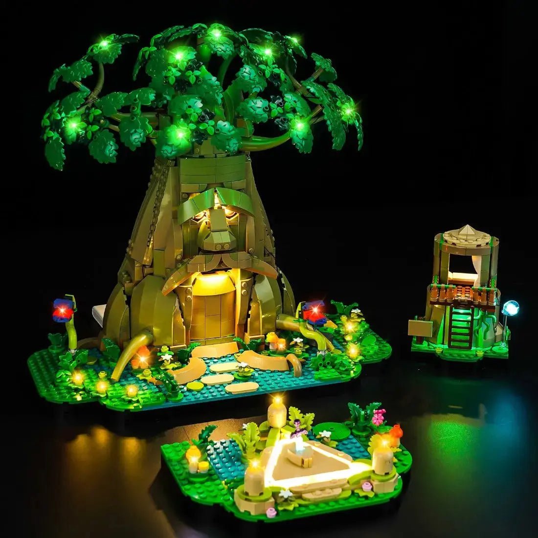 LEGO The Legend of Zelda Great Deku Tree #77092 with LED lights installed