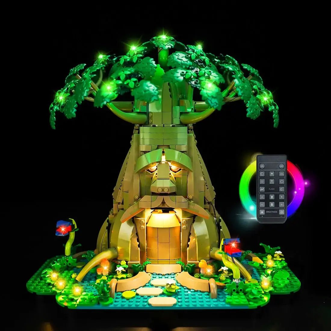 LEGO The Legend of Zelda Great Deku Tree #77092 with LED lights installed