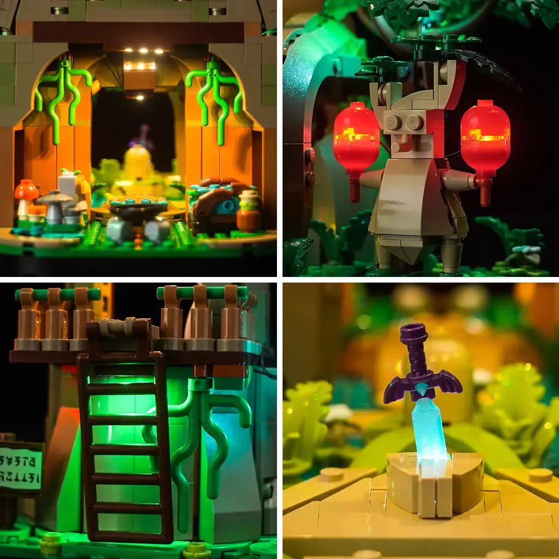LEGO® The Legend of Zelda Great Deku Tree #77092 — close-up of the LED lighting detail (USB-powered LED light kit)