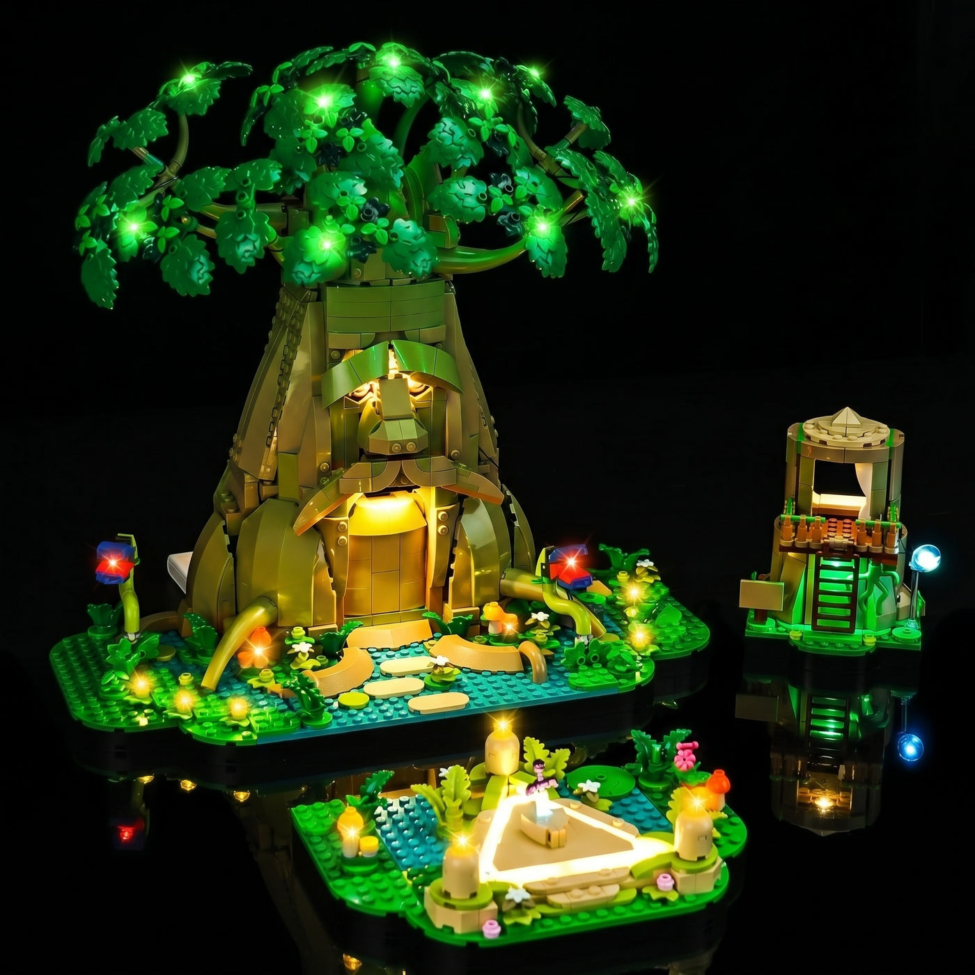 display light kit for LEGO® The Legend of Zelda Great Deku Tree #77092, LED kit powered on