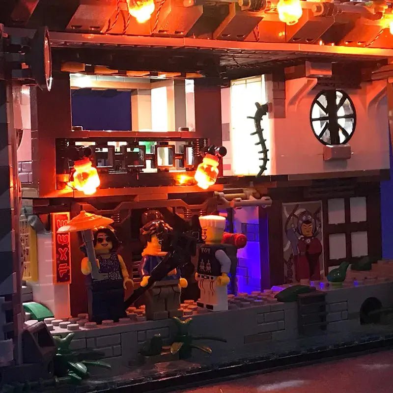 showcase lighting view: Bright My Bricks DIY LED light kit for LEGO® The LEGO NINJAGO City #70620
