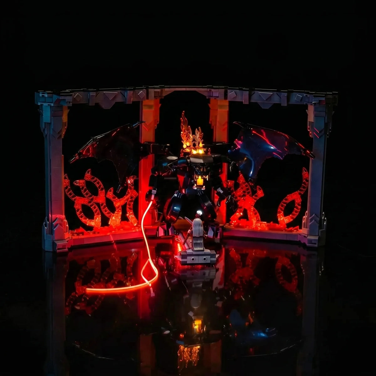 premium LED light kit for LEGO® The Lord of the Rings: Balrog Book Nook #10367, LED kit powered on