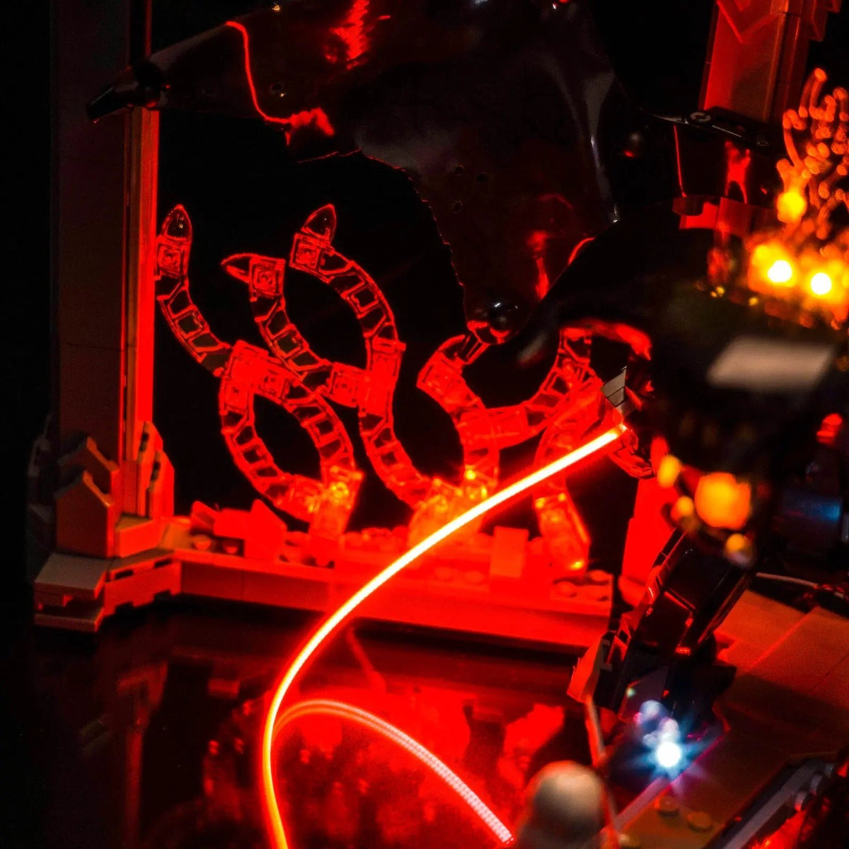 Bright My Bricks display light kit for LEGO® The Lord of the Rings: Balrog Book Nook #10367 — LED kit powered on