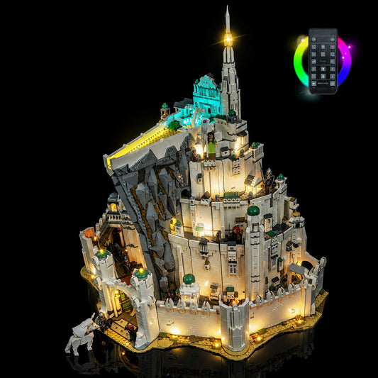 Bright My Bricks LED lighting kit for LEGO® The Lord of the Rings: Minas Tirith #11377 — lighting effect on the build