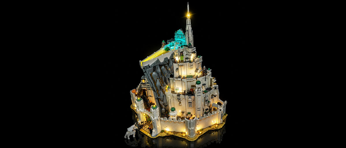 Light Kit for LEGO® The Lord of the Rings: Minas Tirith #11377 — lit with the LED light kit