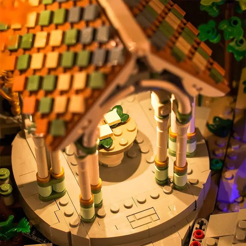 Bright My Bricks DIY LED light kit for LEGO® The Lord Of The Rings: Rivendell #10316 — warm LED glow detail