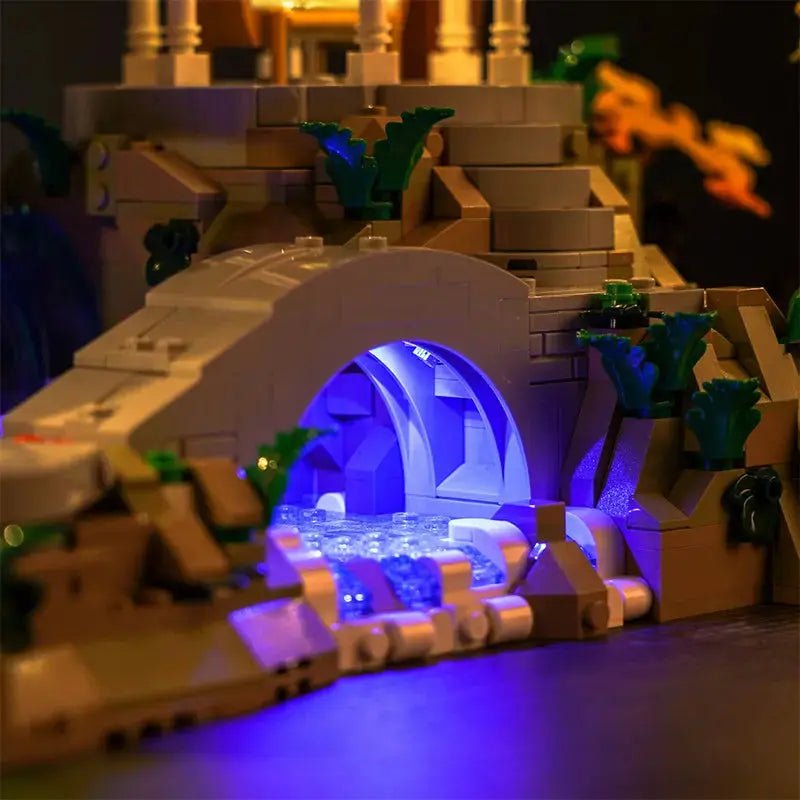 LEGO® The Lord Of The Rings: Rivendell #10316 — showcase lighting view (display light kit)