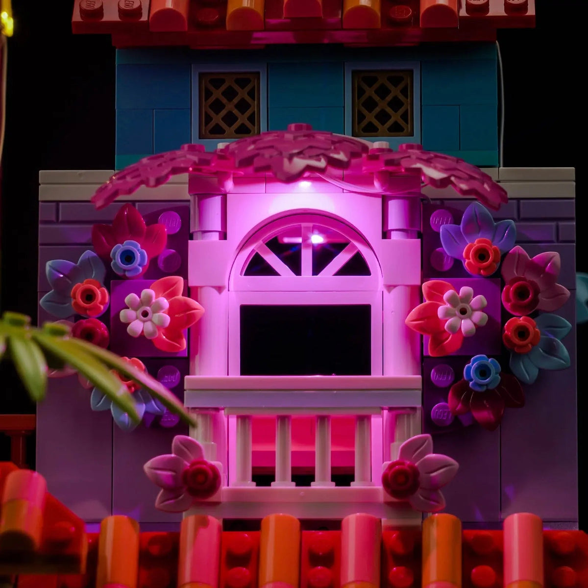 DIY LED light kit for LEGO® The Magical Madrigal House #43245, LED strips and bricks detail