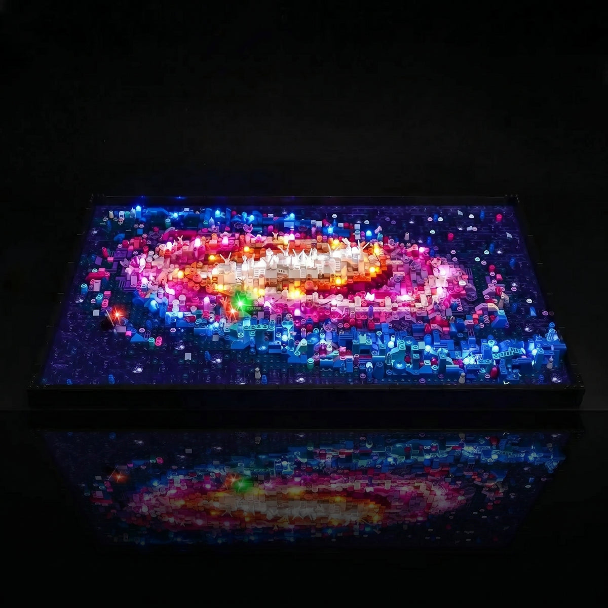 brightened interior detail: Bright My Bricks display light kit for LEGO® The Milky Way Galaxy #31212