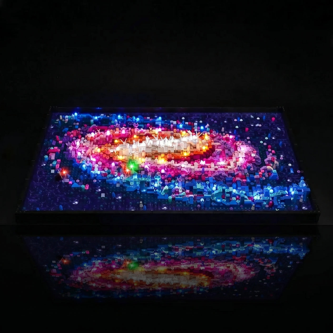 brightened interior detail: Bright My Bricks display light kit for LEGO® The Milky Way Galaxy #31212