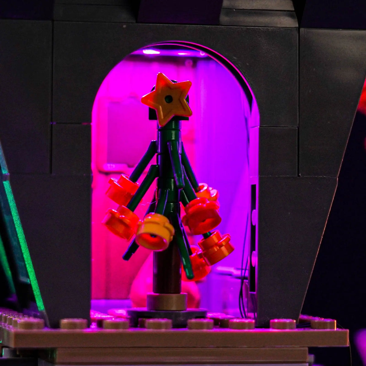 Bright My Bricks light kit for LEGO® The Nightmare Before Christmas #21351 — side angle with lights on