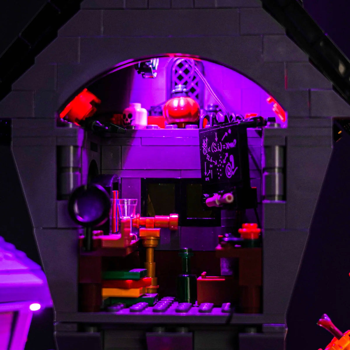 LEGO® The Nightmare Before Christmas #21351 — front view fully lit (LED lights)