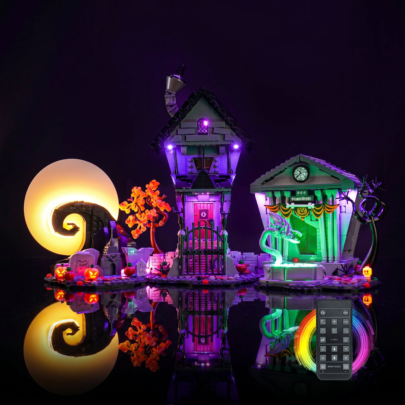 Bright My Bricks LED lights for LEGO® The Nightmare Before Christmas #21351 — LED strips and bricks detail