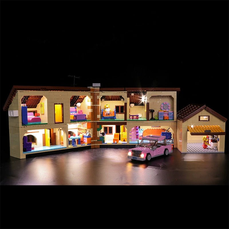 LEGO The Simpsons House #71006 illuminated at night