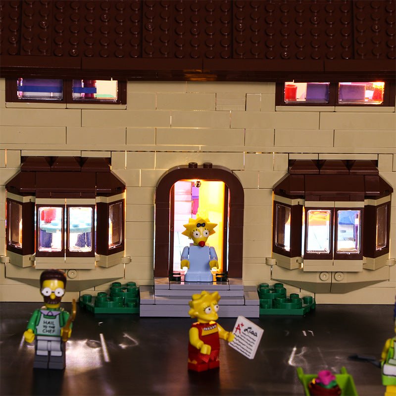 LEGO The Simpsons House #71006 lit up - front angle