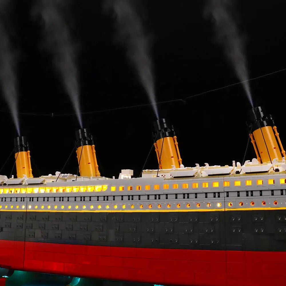 LED lighting kit for LEGO® Titanic #10294, side angle with lights on