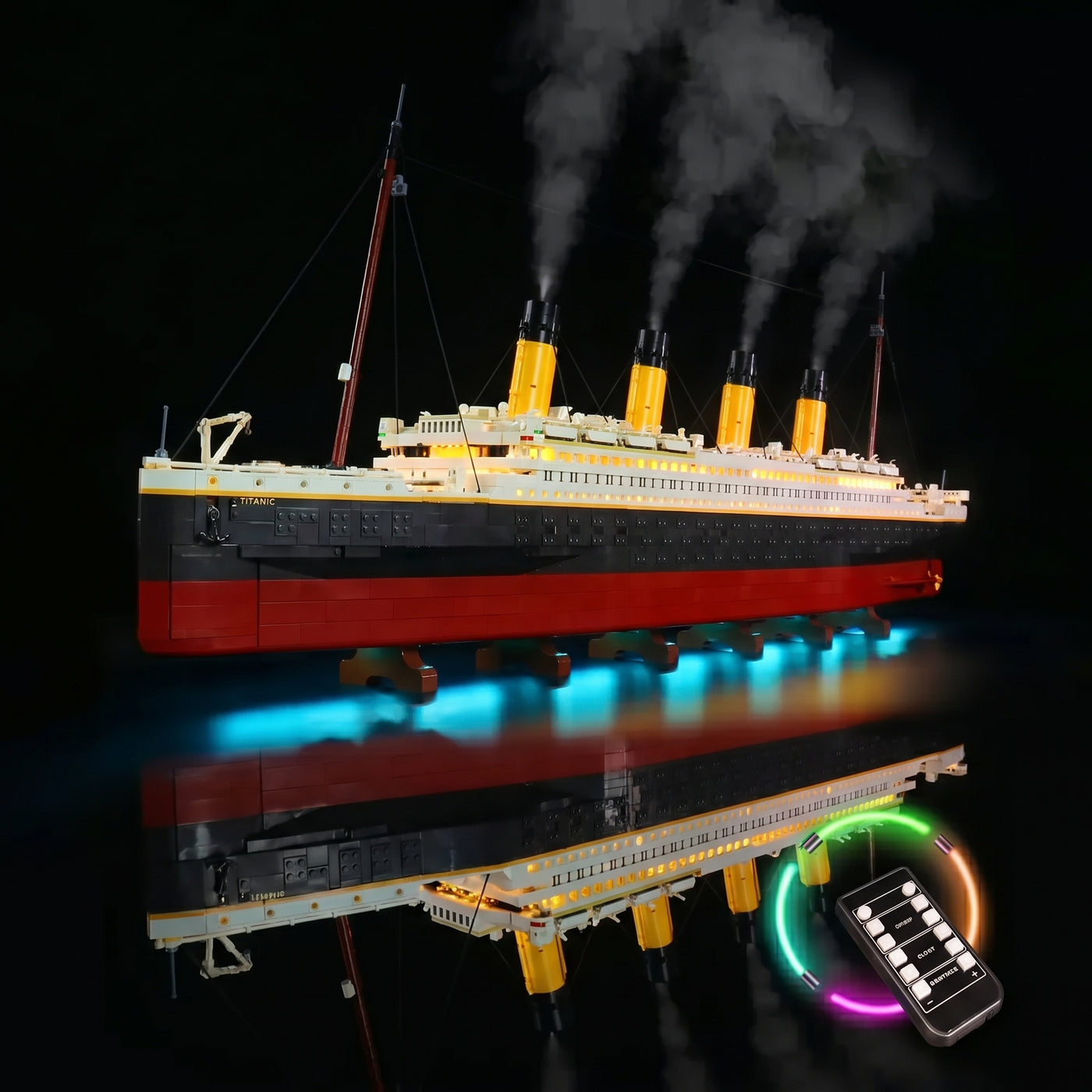 Bright My Bricks DIY LED light kit for LEGO® Titanic #10294 — installed and glowing