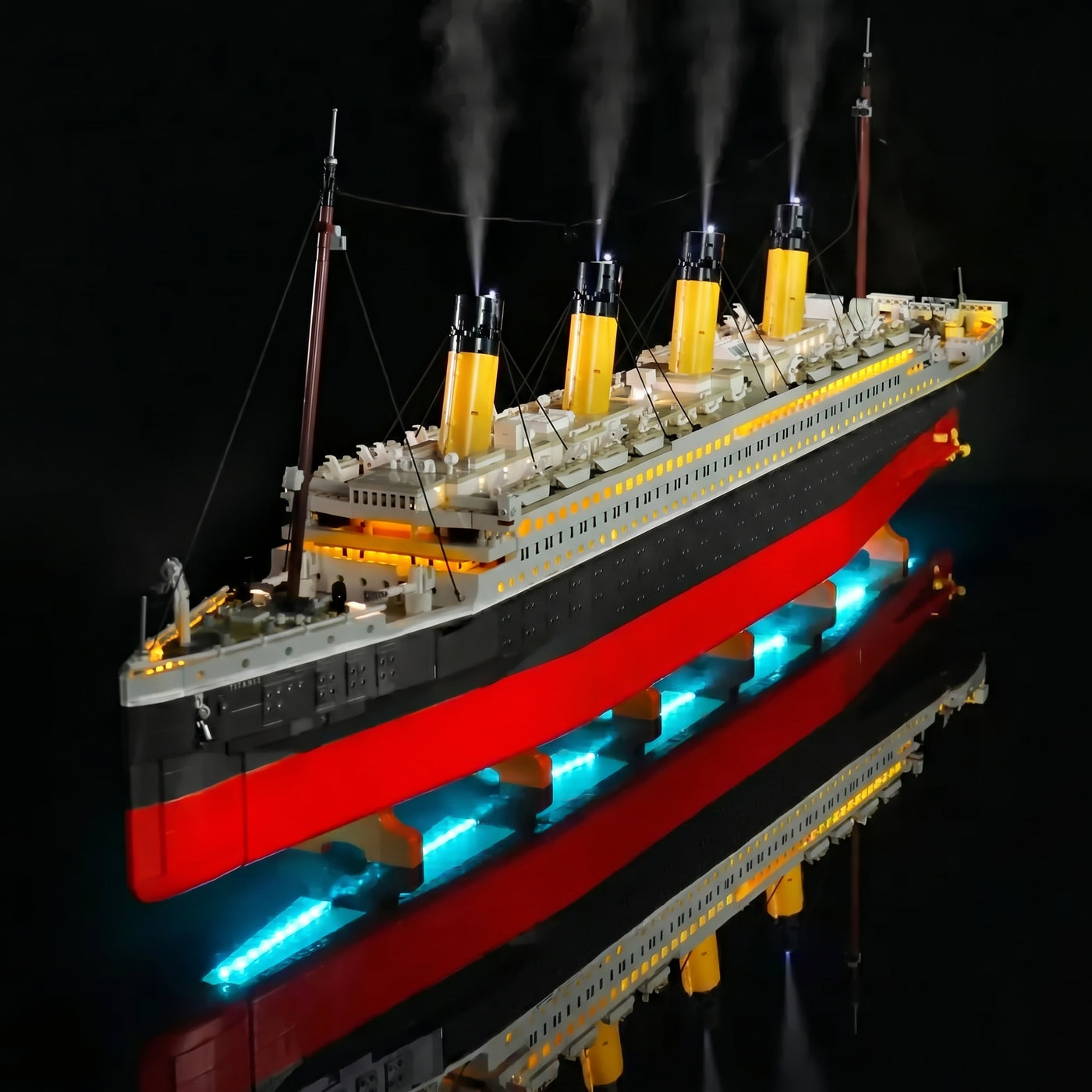 brightened interior detail: Bright My Bricks DIY LED light kit for LEGO® Titanic #10294