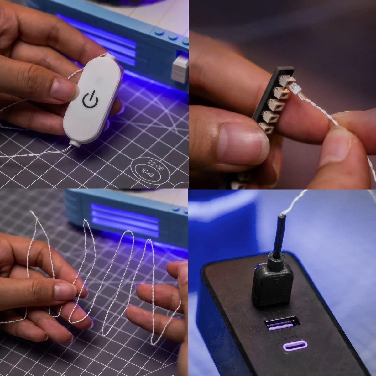 custom LEGO® lighting: Touch Adjust Switch Power Extension Cable for LEGO® Light Kits by Bright My Bricks